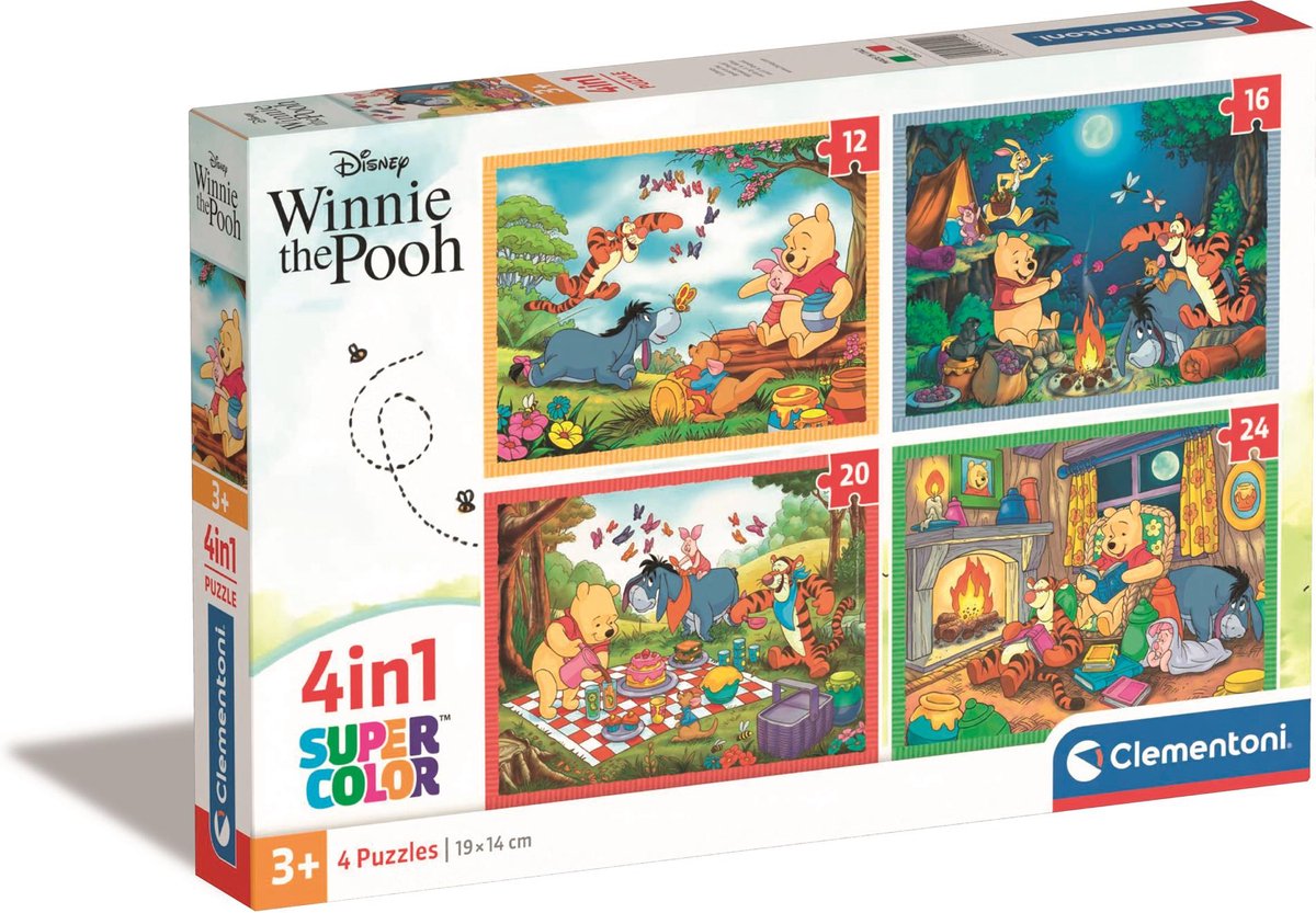 Clementoni Farbpuzzle Disney Winnie Puuh, 4-in-1