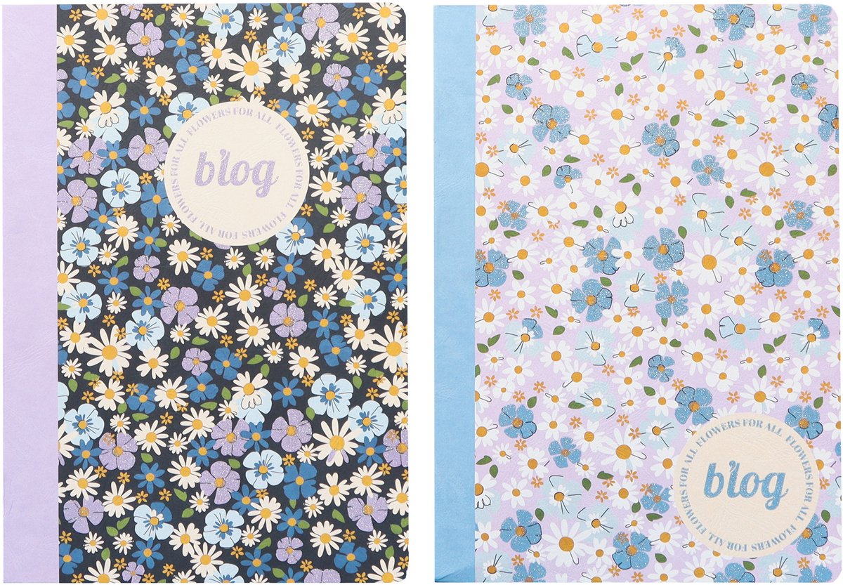 Kangaro schriften - b'log flowers - formaat a4 - met ruit 5mm - 2 stuks