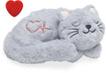 Beeztees kitten heartbeat knuffel pur - kattenspeelgoed - polyester - grijs - 23x13x11 cm