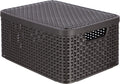 Curver style opbergmand m - met deksel - l 39,3 x b 29,3 x h 18,7 cm - bruin