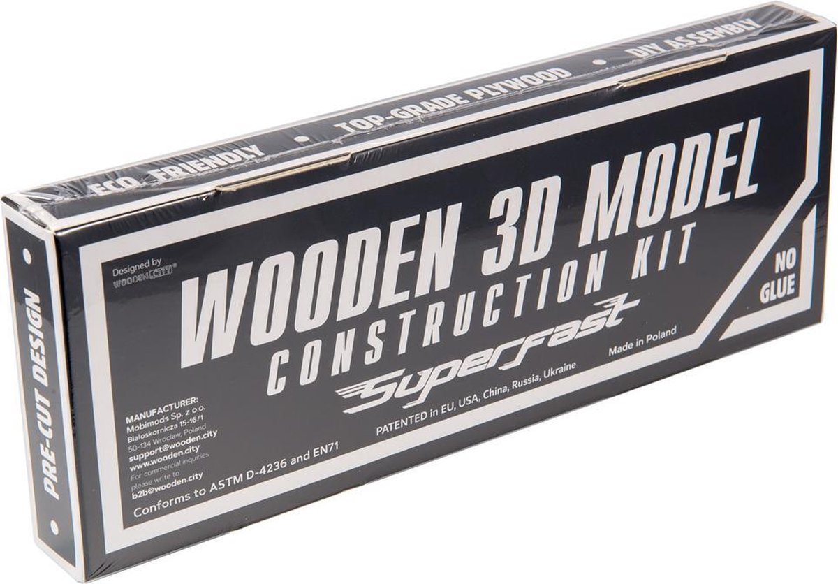 Wooden city modelbouwset tractor superfast 7,5 cm hout naturel