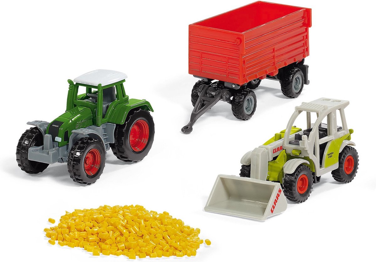 Siku 6304, cadeauset landbouw - 3 modellen + granulat, metaal kunststof