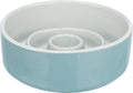 Trixie voerbak slowfeeding keramiek grijs blauw