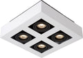 Lucide xirax - plafondspot (plafondlamp) - led dim to warm - gu10 - 4x5w 2200k 3000k - wit