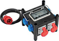 Brennenstuhl compacte rubber stroomverdeler met gecertificeerde automaat (2m kabel, 2x cee 400v 16a, 5x 230v 16a, bouwplaatsgebruik en permanent buitengebruik, met fi-schakelaar, made in germany)