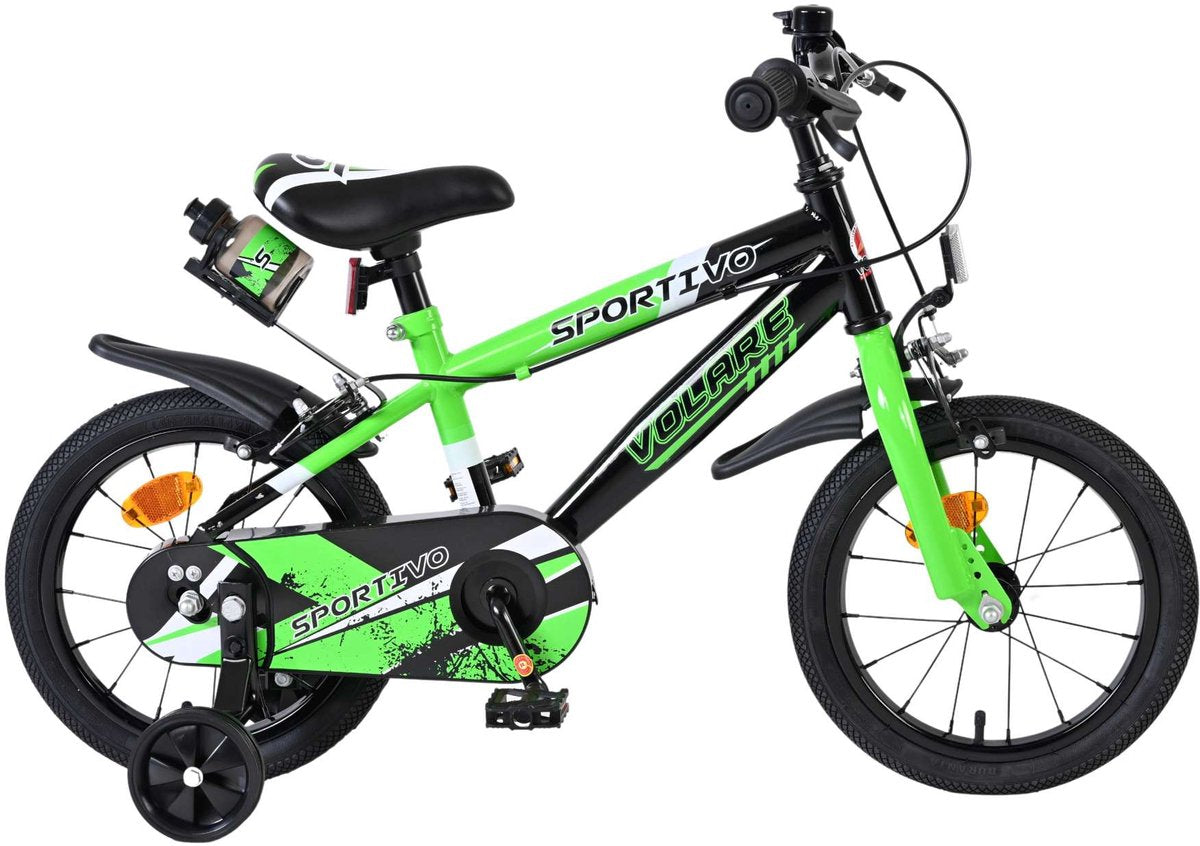 Volare sportivo kinderfiets - jongens - 14 inch - groen - twee handremmen