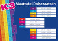 K3 - rolschaatsen - maat 34 37 - verstelbaar in 4 maten - met stopper - wit - regenboog - met wieltjes in 4 kleuren