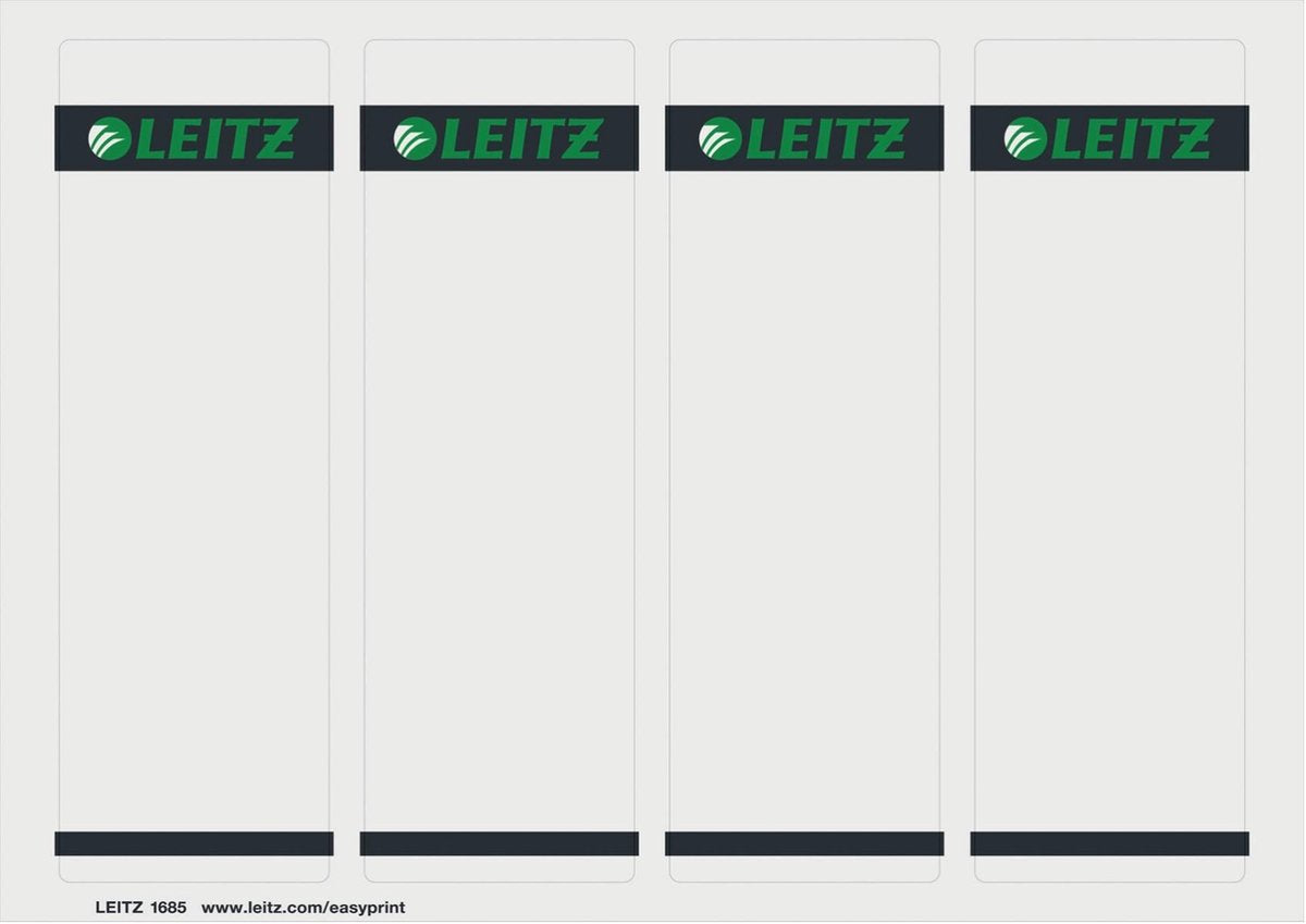 Leitz etiketten voor standaard ordners - printbaar - grijs - 100 stuks