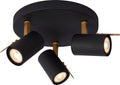 Lucide grony - plafondspot (plafondlamp) - led dim to warm - gu10 - 3x5w 2200k 3000k - zwart