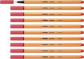 Stabilo point 88 - premium fineliner - fine 0,4 mm – roest rood – doos 10 stuks