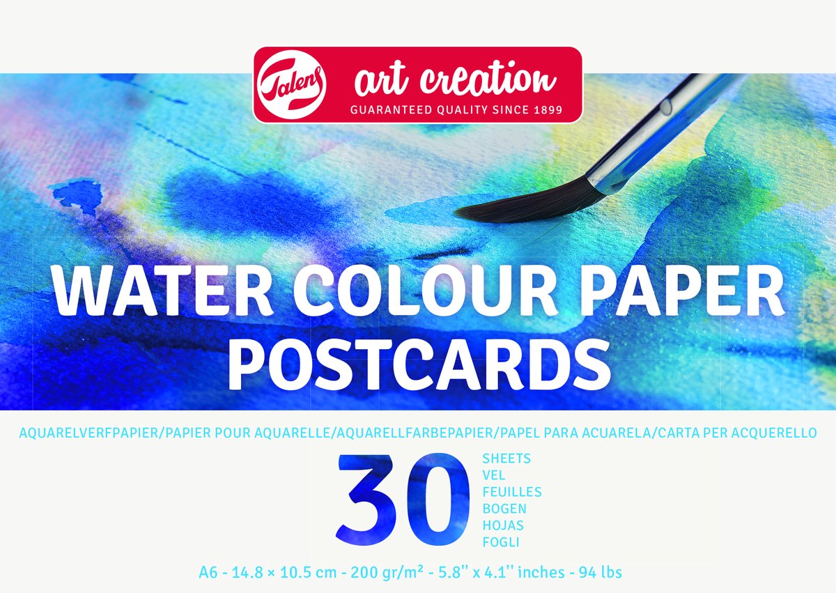 Talens Aquarellpapier für kreatives Malen, 10,5 x 14,8 cm, 200 g/m², 30 V
