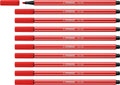 Stabilo pen 68 - premium viltstift - karmijnrood - doos 10 stuks