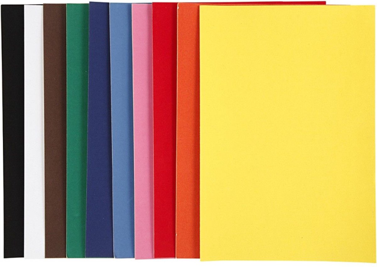 Creativ Company Velourspapier, farbig, A4, 10 Blatt