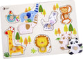 Klassisches World Holz-Steckpuzzle Wildtiere, 7-teilig.