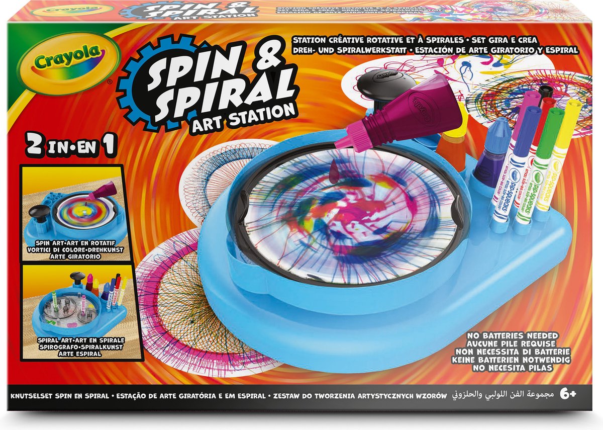 Crayola - hobbypakket - spin spiral art station - set om mandala's en wervelingen voor kinderen