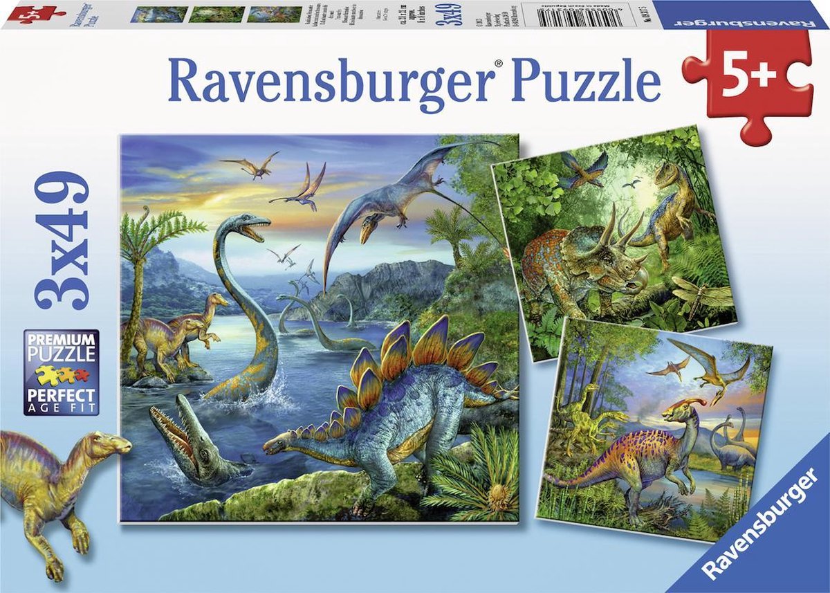 Ravensburger dinosauriërs puzzelset | 3 x 49 stukjes