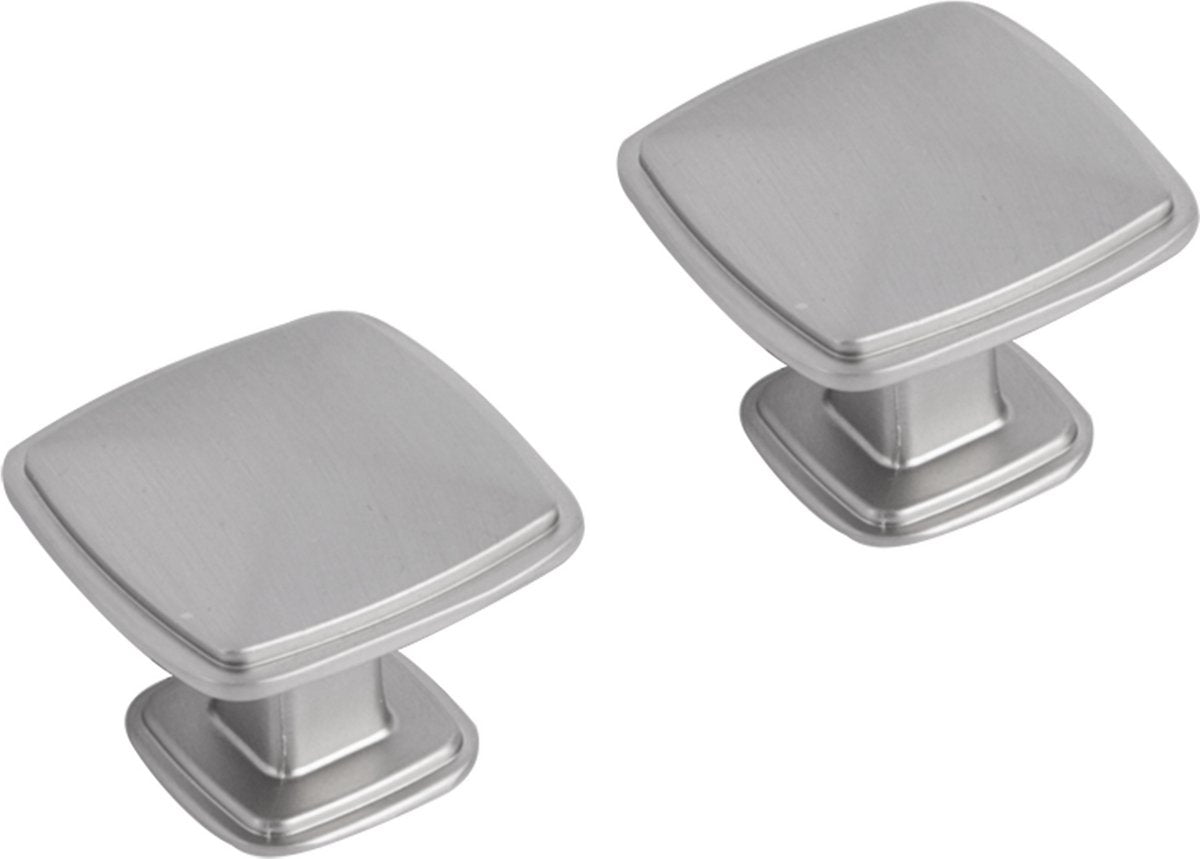 Differnz knop vierkant - 25 mm - mat chroom