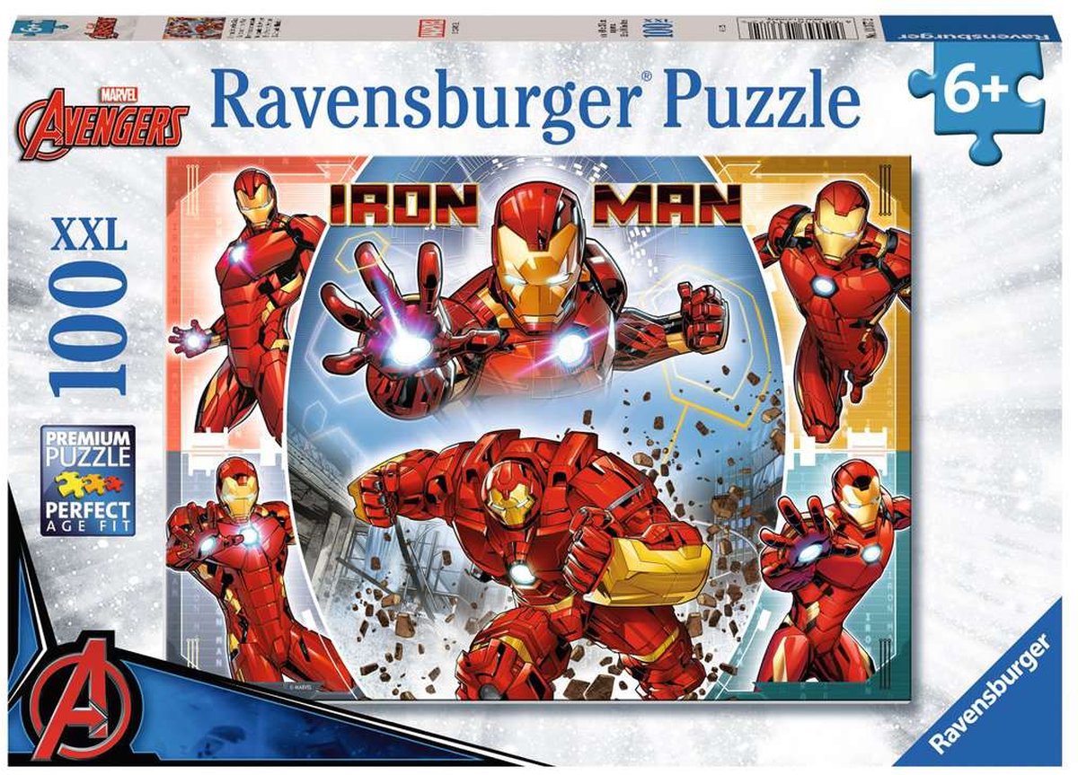 Ravensburger puzzel marvel iron man - legpuzzel - 100 xxl stukjes