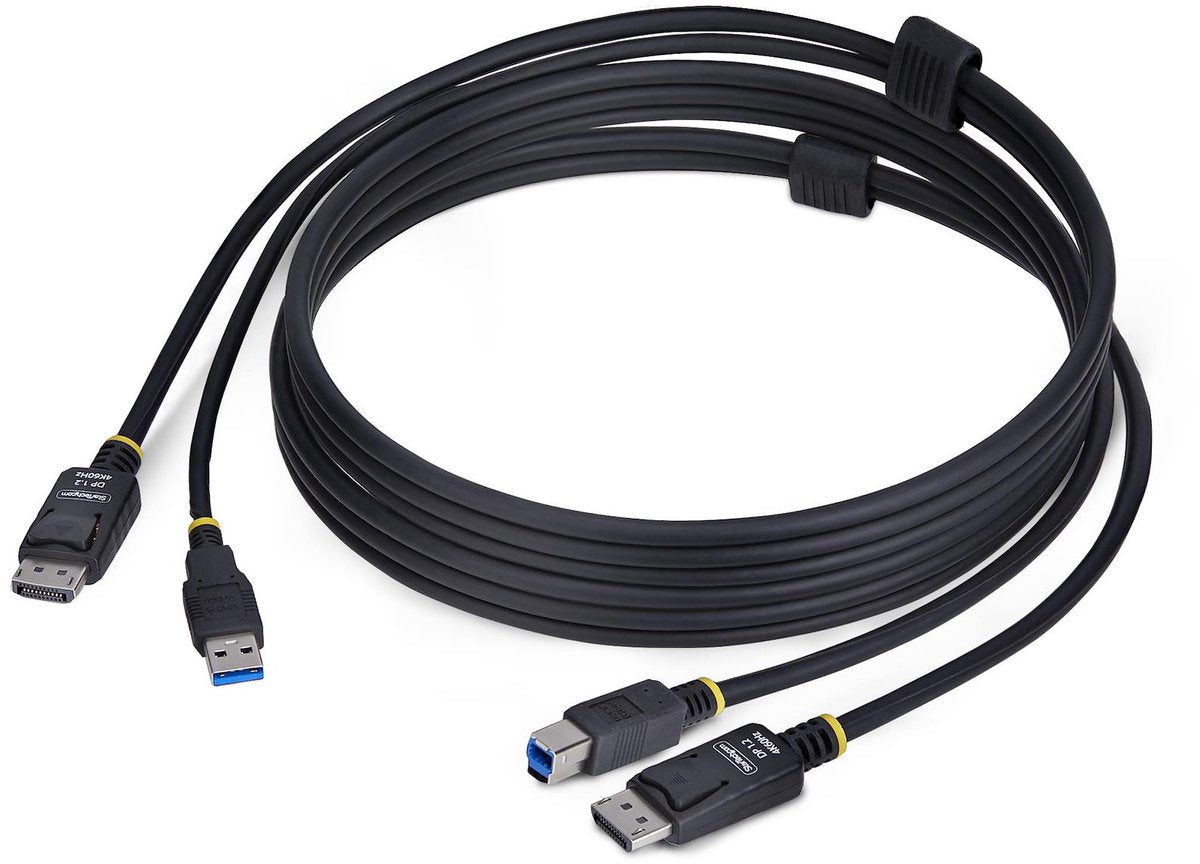Startech .com 1,8m displayport en usb kvm kabel, 5gbps, 4k 60hz, hdr10, dp 1.2 en usb combo kabel voor kvm switches