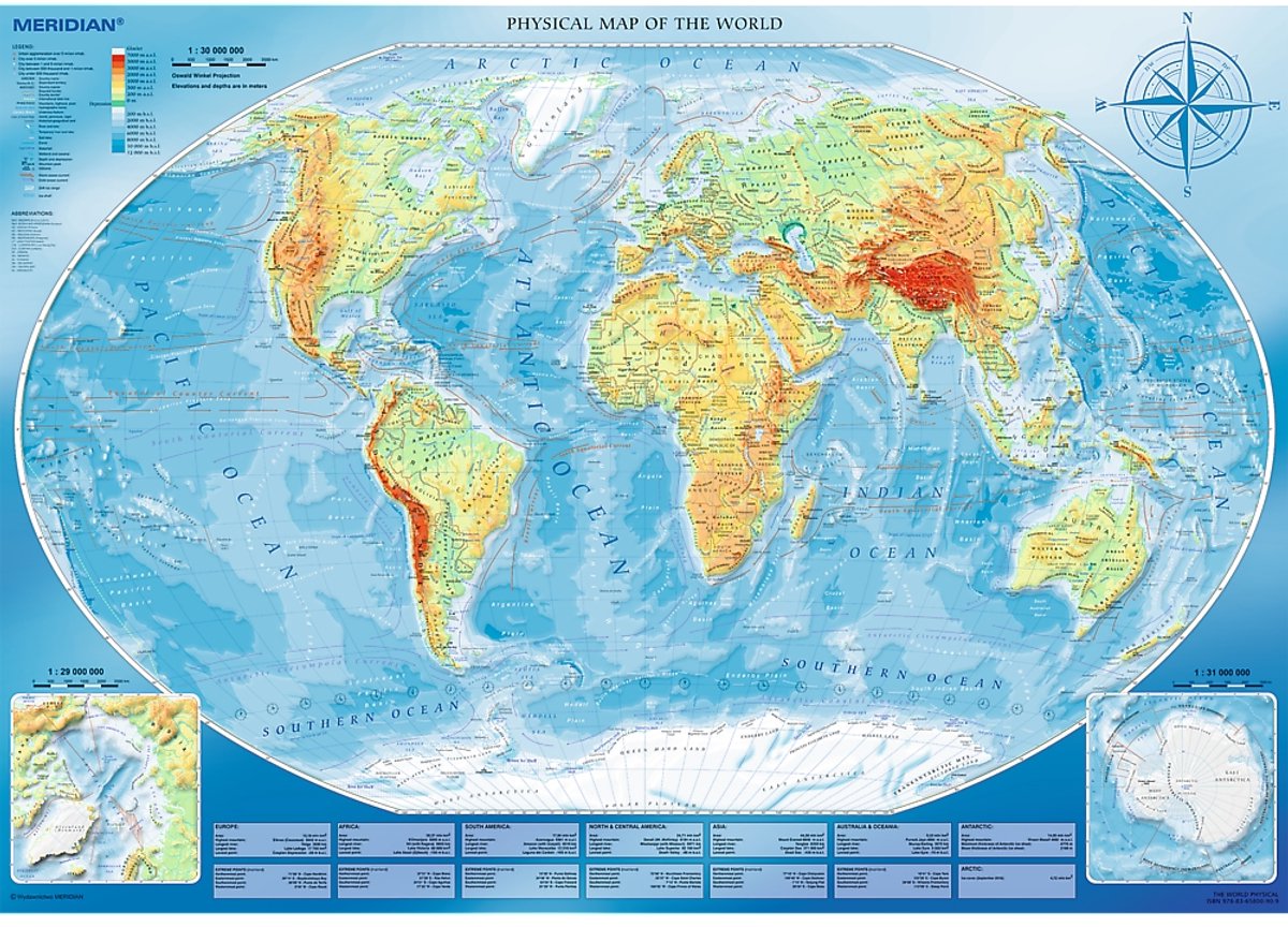 Trefl 4000 - grote fysieke kaart van de wereld