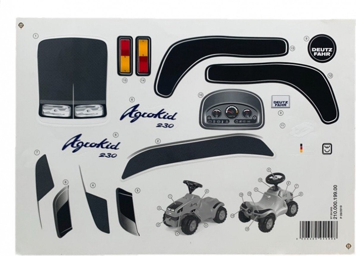 Rolly toys stickervel speelgoed tractor minitrac deutz-fahr agrokid.