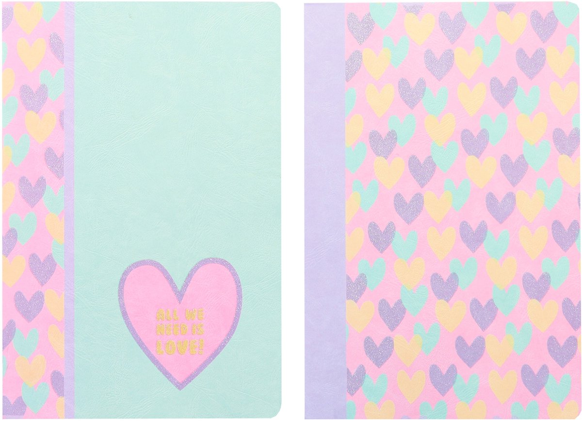 Kangaro schriften - b'log hearts - formaat a4 - met lijn - 2 stuks - an-124156-a