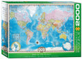 Eurographics - kaart van de wereld [map of the world] - 2000 stukjes 97×68cm (b×h) - familie legpuzzel