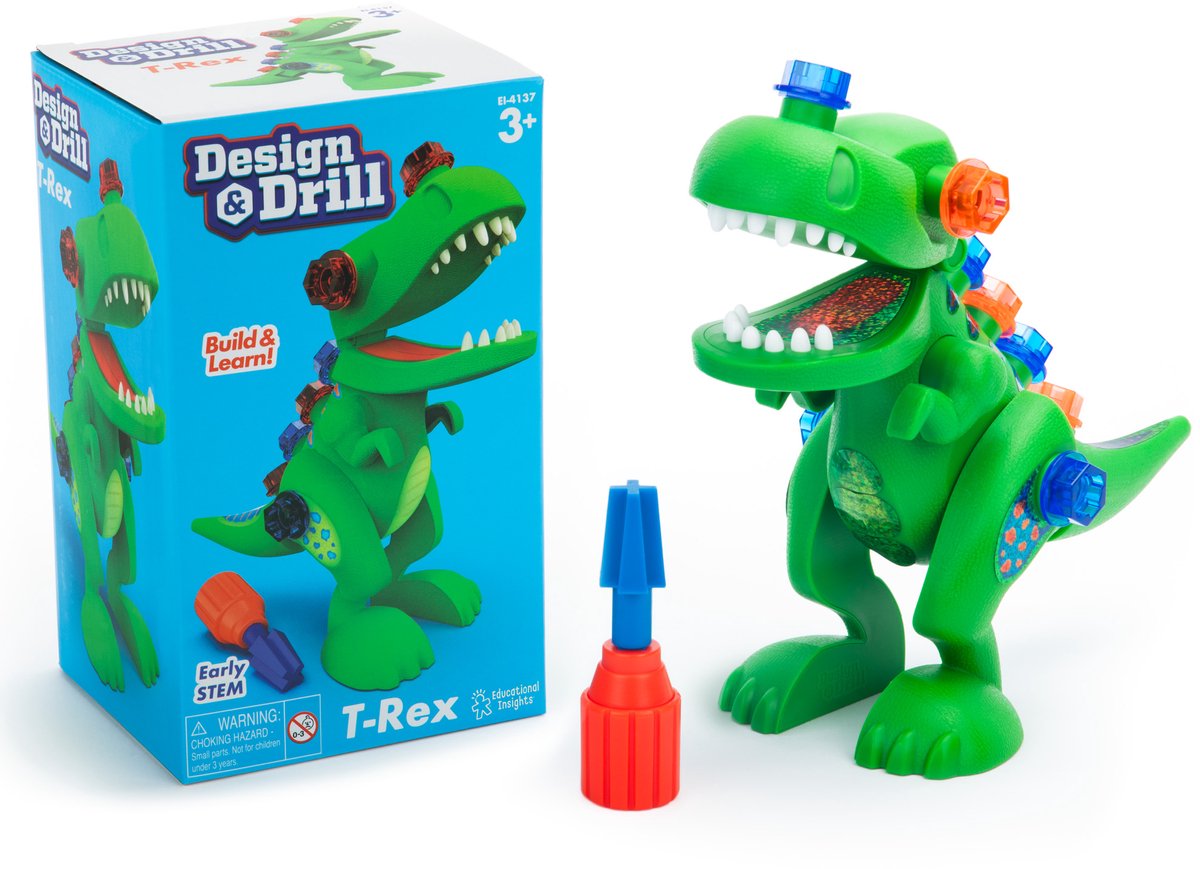 Learning resources design drill® t-rex - boor versierdinosaurus - stem - 3+