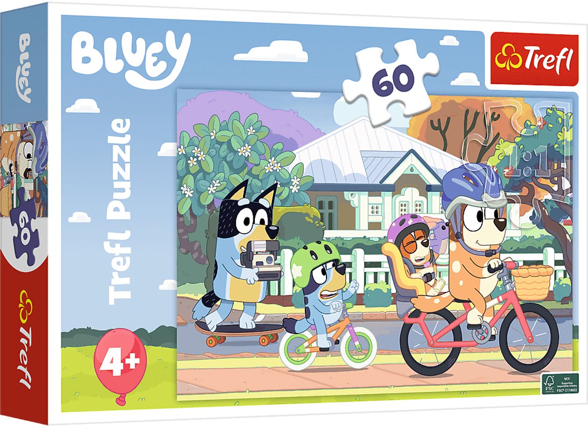 Trefl puzzel bluey - vrolijk kinderspel 60 stukjes.