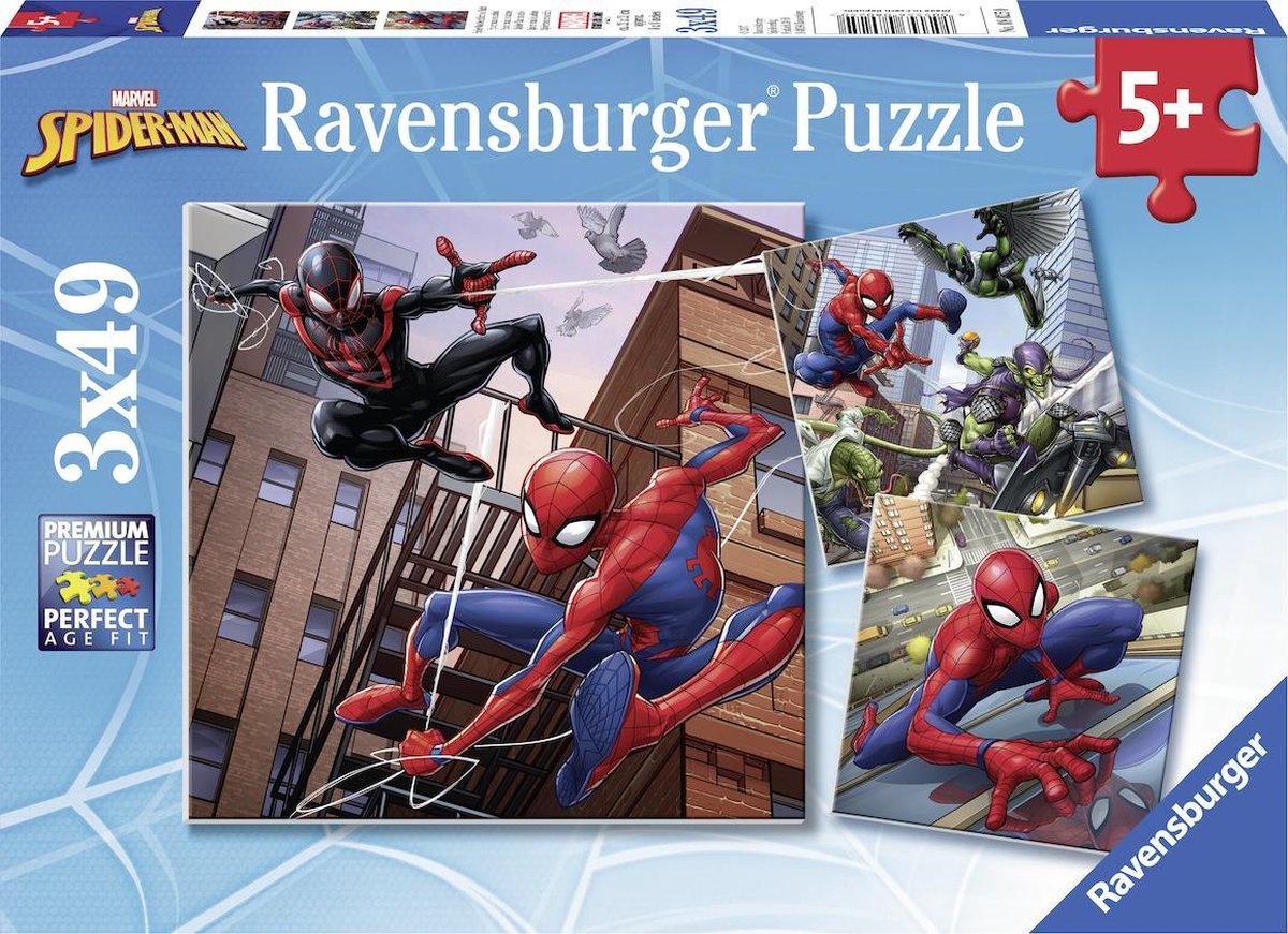 Ravensburger Spiderman-Puzzle, 3x49 Teile.