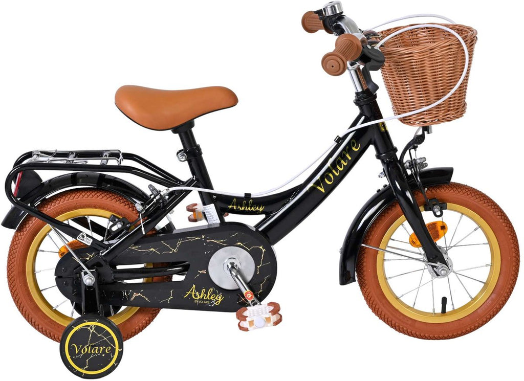 Volare Ashley Kinderfahrrad - Mädchen - 12 Zoll - Schwarz - Zwei Handbremsen