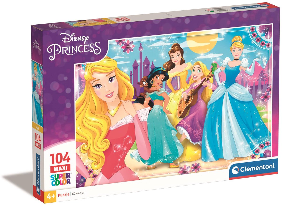 Clementoni Legpuzzel Super Color Maxi Disney Princess, 104.