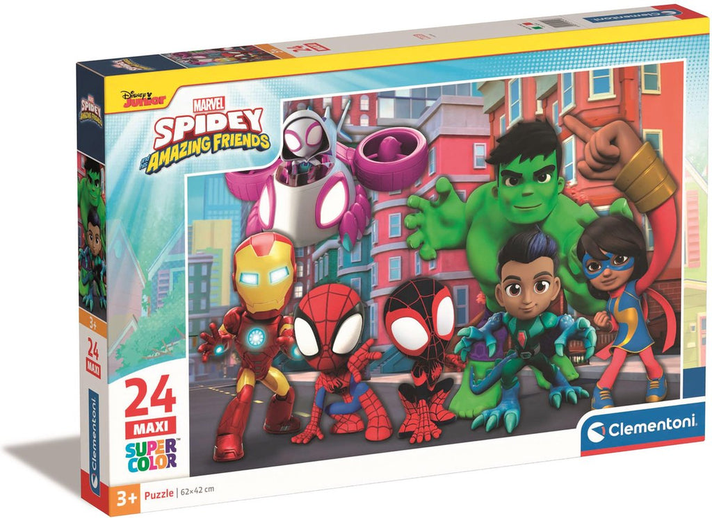 Clementoni Legpuzzel Super Color Maxi Spidey, 24.
