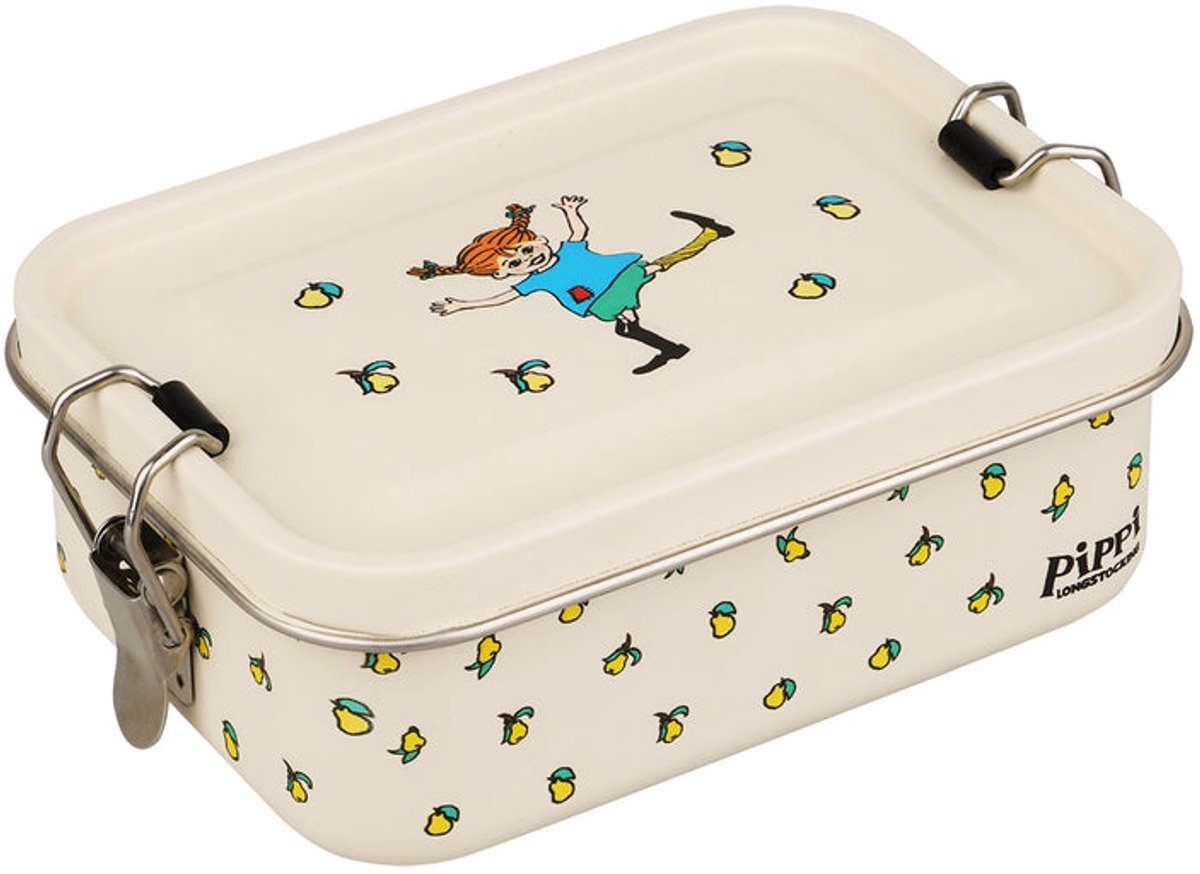 Barbo toys - pippi langkous - lunchbox - 850 ml - beige - rvs