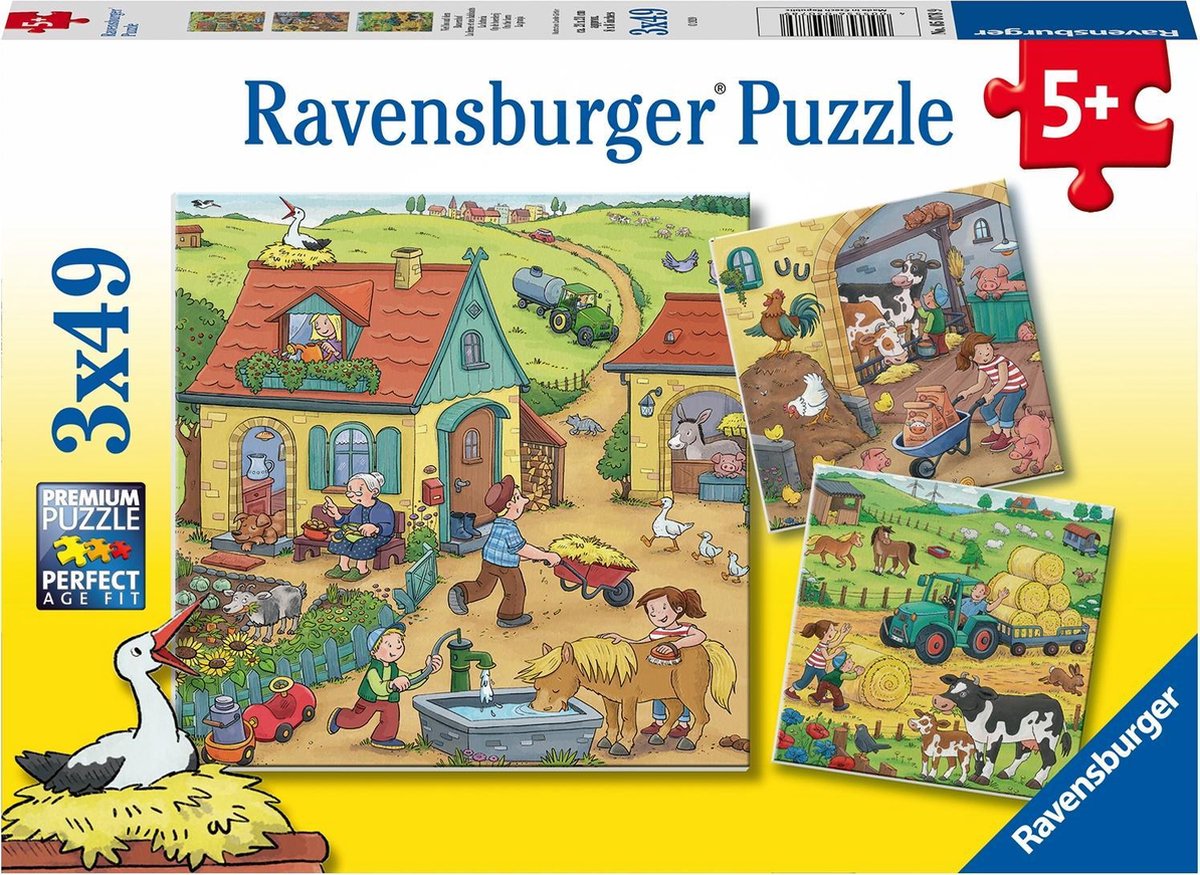 Ravensburger auf dem Bauernhof, 3x49 Stück.
