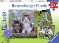 Ravensburger Puzzle „Junge Kätzchen“, 3 x 49 Teile.