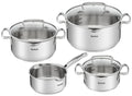 Tefal duetto+ pannenset - 4-delig - geschikt voor inductie - rvs - met deksel