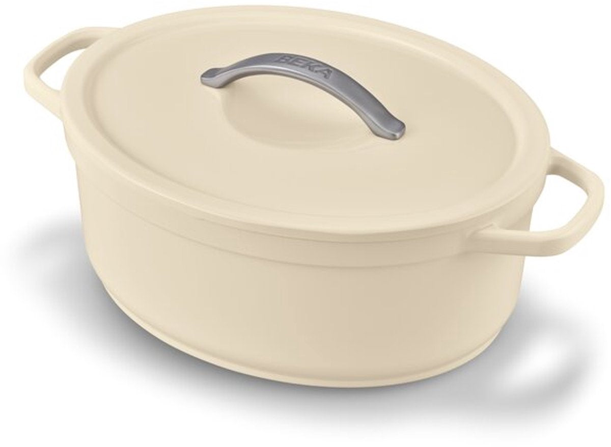 Beka plume braadpan - ø 31 cm - stoofpot - gerecycleerd gietaluminium - extra lichtgewicht - pfas-vrij - 6 l - crème