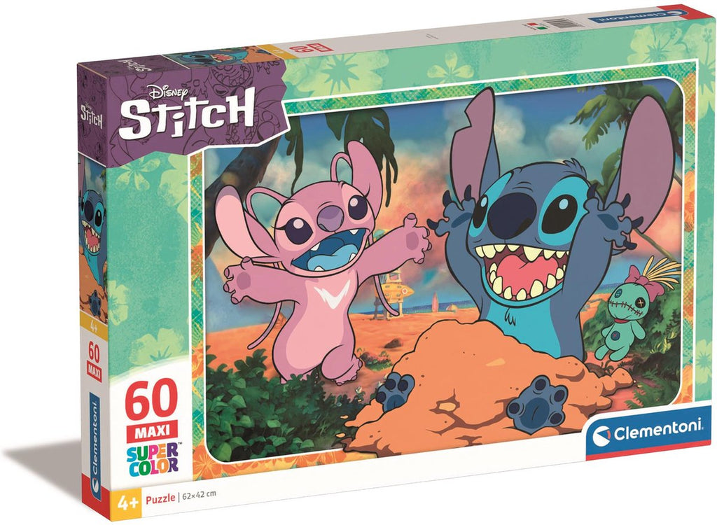 Clementoni - puzzel - 60 stukjes - lilo stitch - puzzel voor kinderen - supercolor