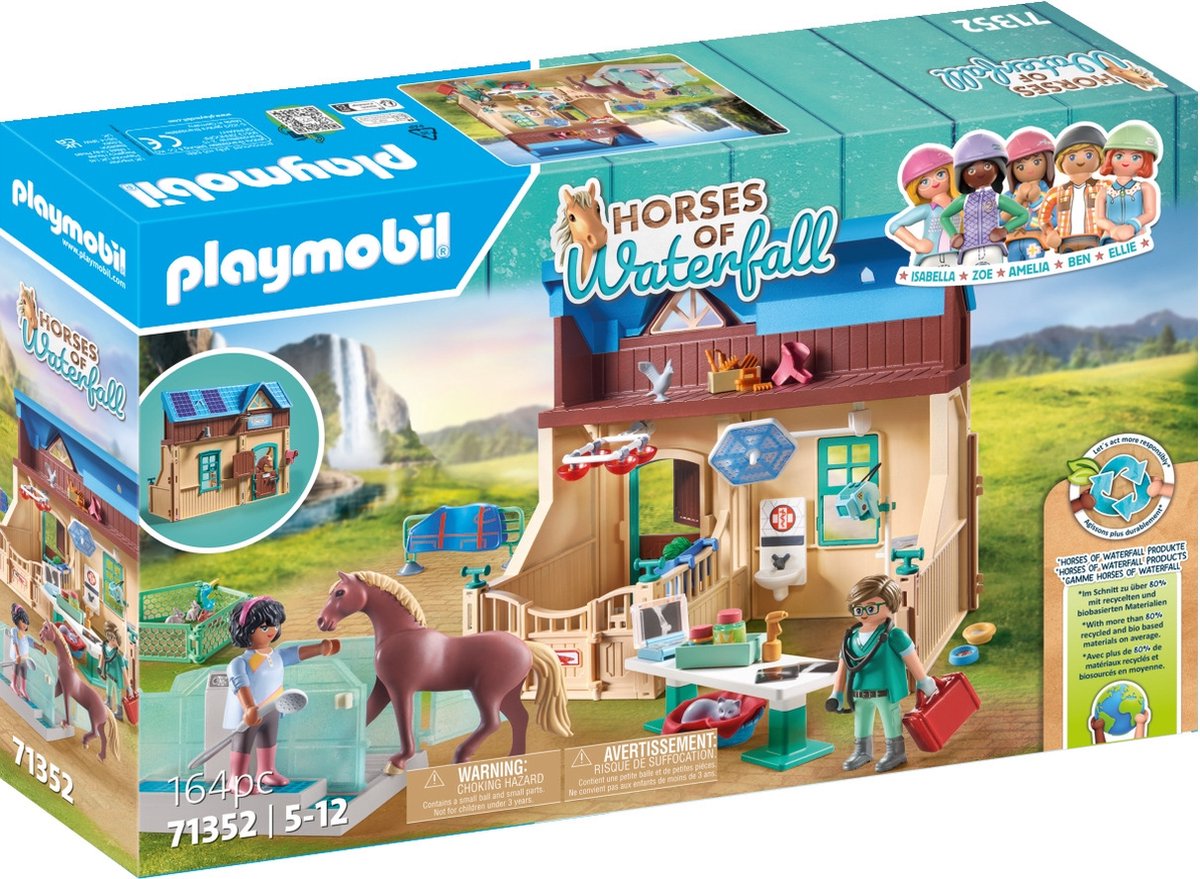 Playmobil horses of waterfall paardrijtherapie dierenartsenpraktijk - 71352