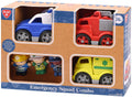 Playgo hulpdienst voertuigen met figuren speelset - 6dlg.