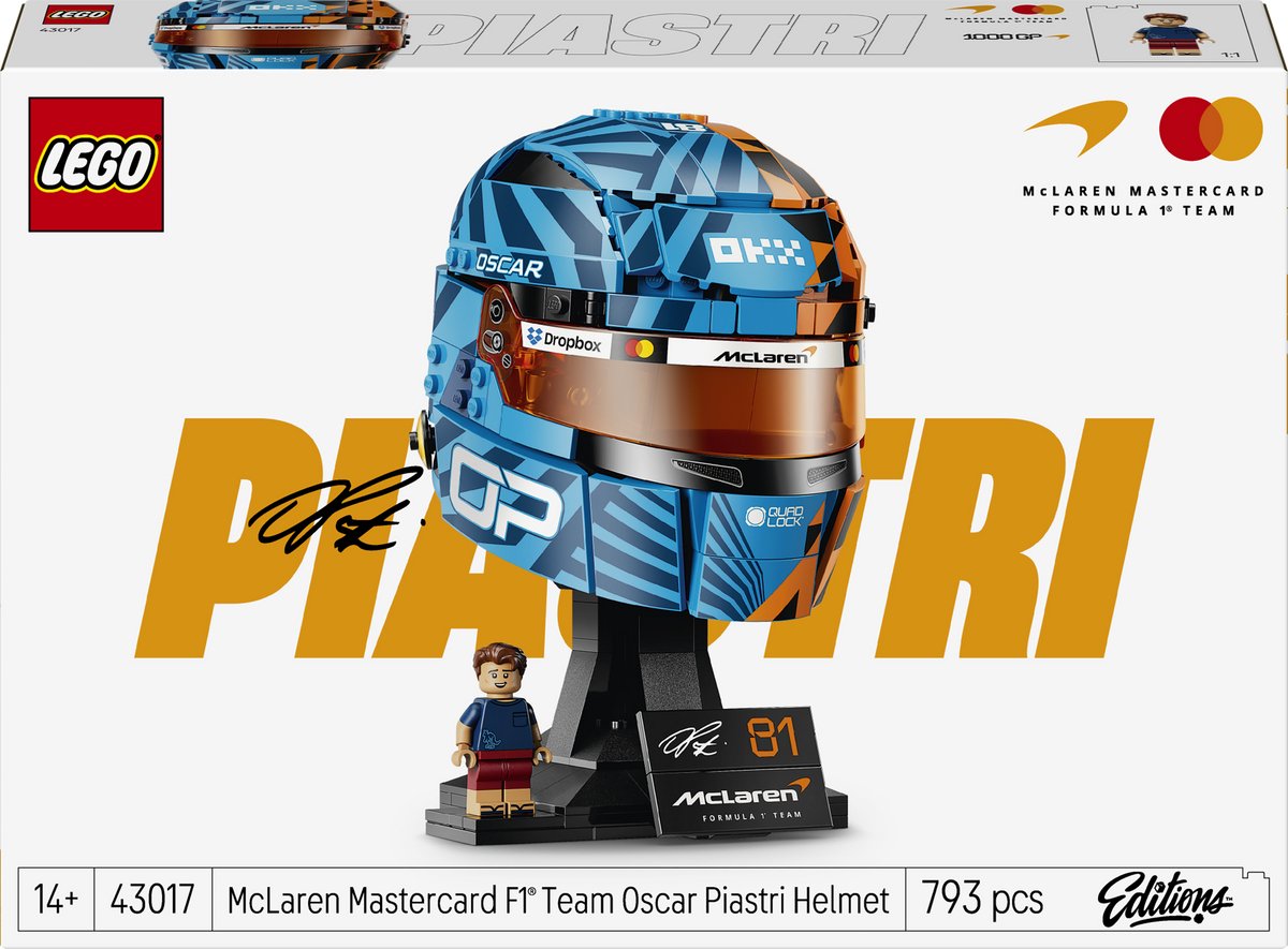 Lego editions sports f1 mclaren helm van oscar piastri