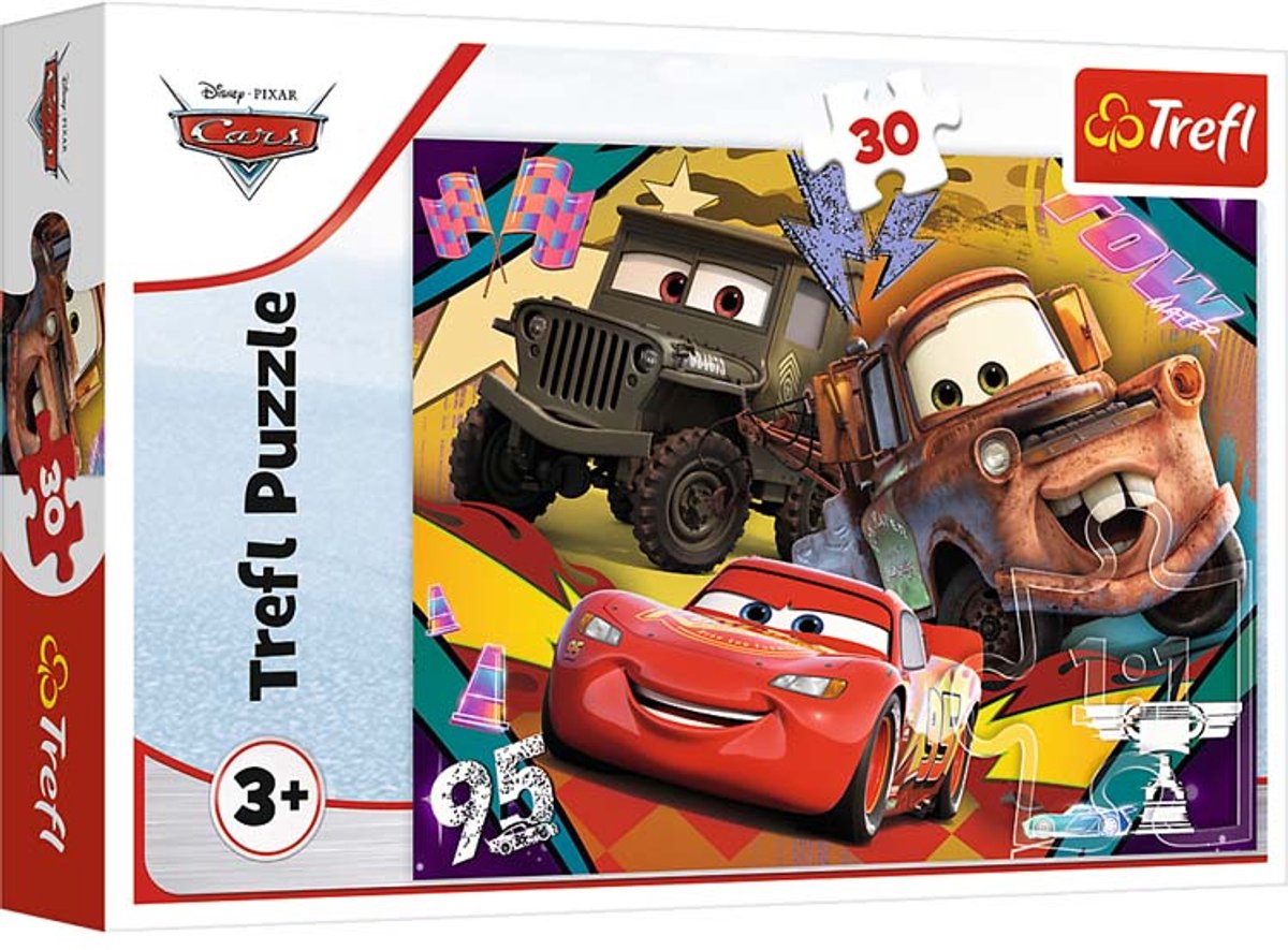 Trefl 30 - te hard rijdende auto's disney cars 3