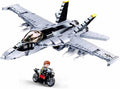 Sluban modelbricks f-18 bumblebee fighter straaljager vliegtuig bouwspeelgoed - constructiespeelgoed modelbouw - bouwdoos met 682 bouwstenen - m38-b0928 vanaf 10 jaar