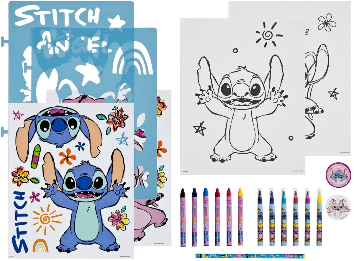 Lilo stitch kleurset - met stickers en stiften - blauw