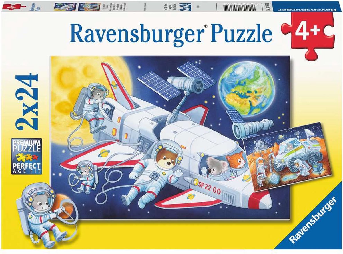 Ravensburger puzzel animals in space - legpuzzel - 2x24 stukjes