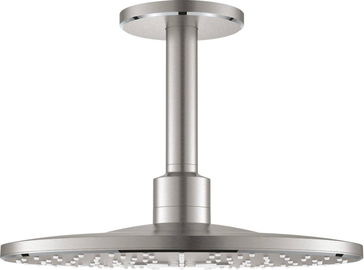 Grohe rainshower hoofddouche+arm rond supersteel