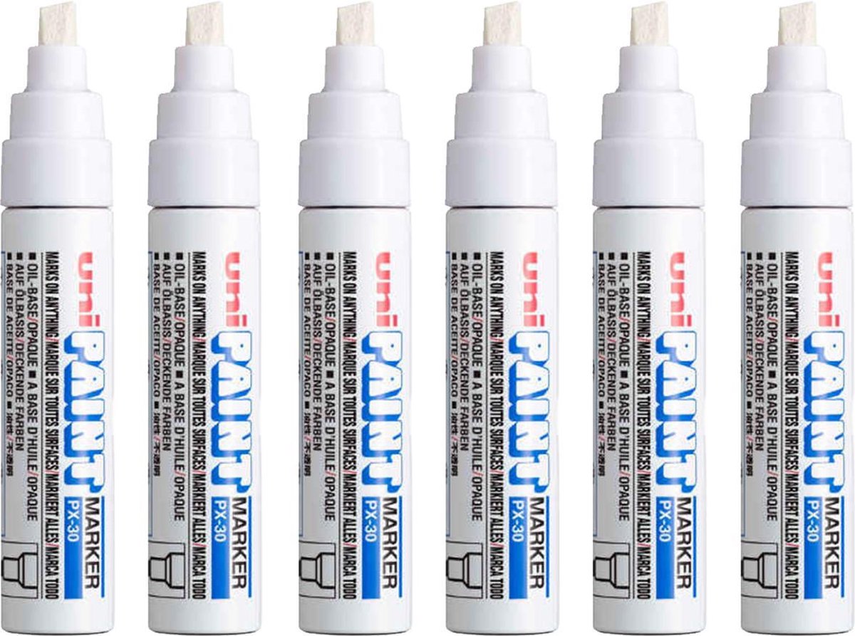 Uni px-30 olieverfmarker wit 4-8,5mm afgeschuind