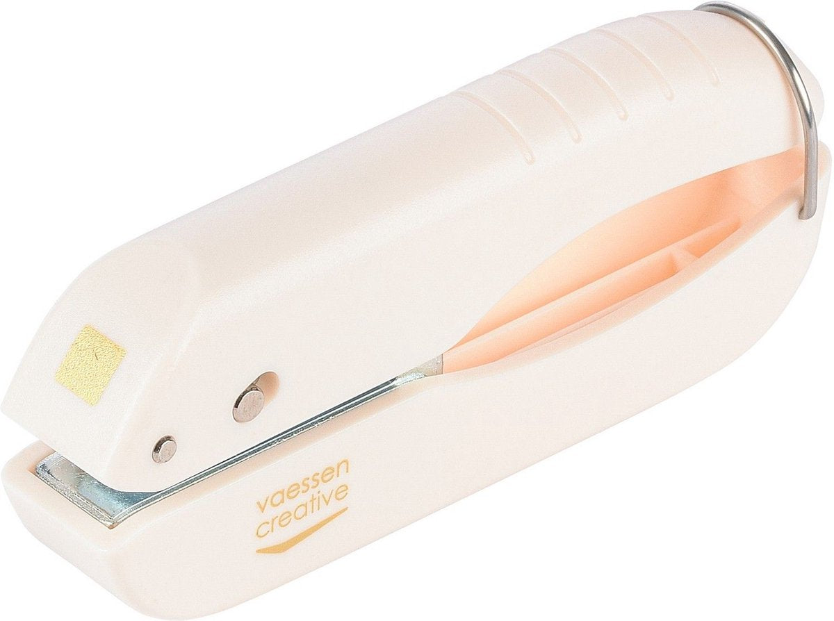 Vaessen creative pons - ponstang vierkant - 6,4 x 6,4 mm - ivoor - ergonomische grip
