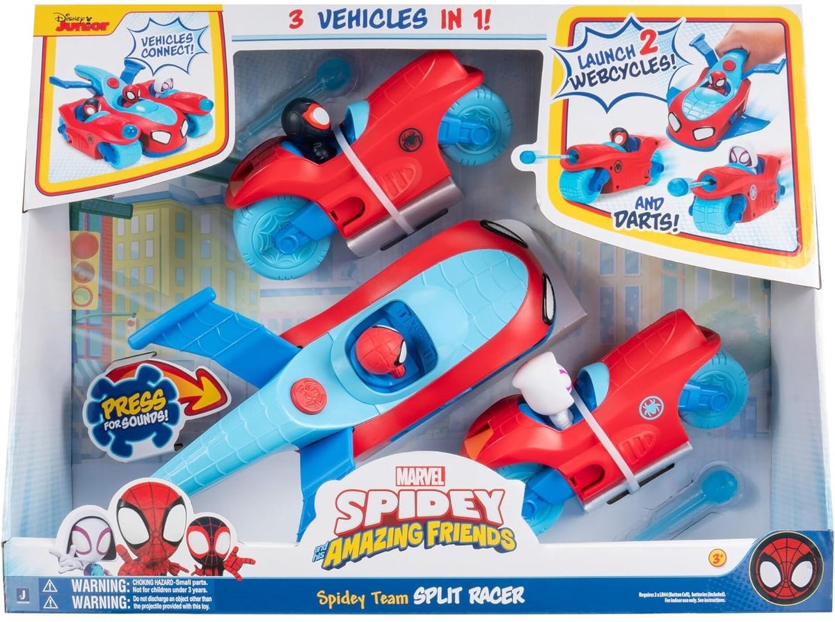 Jazwares Spidey Team Split Racer 3-in-1 Fahrzeug